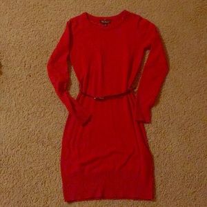 Red sweater dress